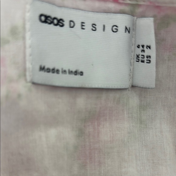 ASOS DESIGN eyelet rose floral loveshack fancy vibe frill ruched mini dress 0128 - Picture 10 of 10